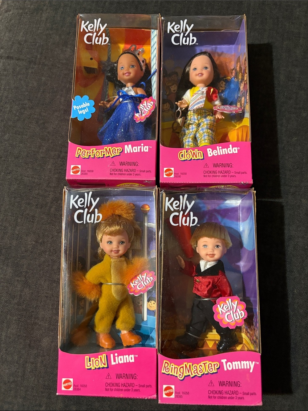 Kelly Club Circus Set NIB Clown Belinda Ringmaster Tommy Lion Liana Maria